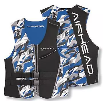 Kwik Tek Airhead Camo Cool Neolite Ski Vests XS Blue 15002-07-B-BL