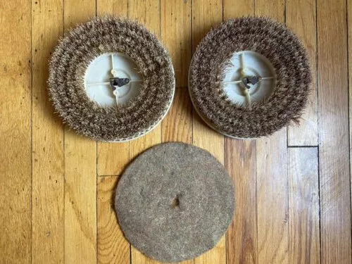 Vintage Shetland Floor Machine Shampooer Polisher 8" Brush - Set of 2