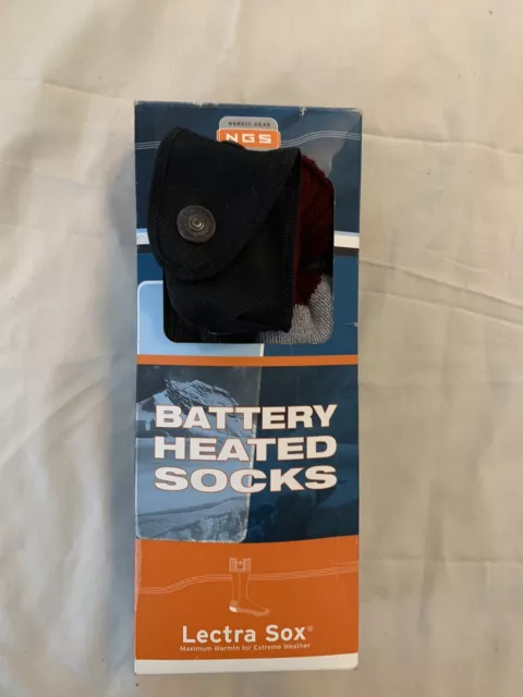 Nordic Gear Sport Lectra-Sox Electric Battery Heated Socks *Large* Gray/Maroon