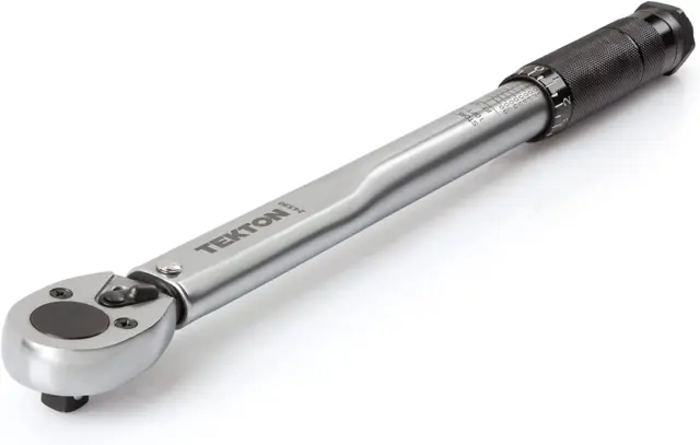 Torque Wrench 3/8 Inch Ft Drive Click 24330 Tekton Reversible Ratchet New
