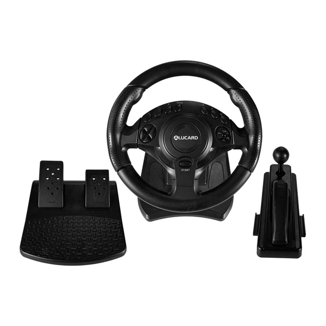 RACING GAME STEERING Wheel Pedal Car Driving Kit for One/360 PC for £90