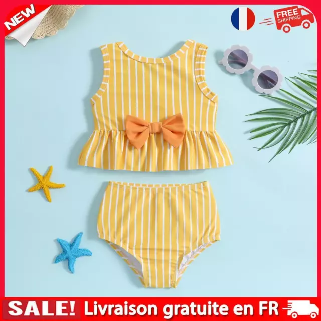 Summer Girls Swimsuit Casual Striped Kids Baby Swimming Bikini for Seaside Beach
