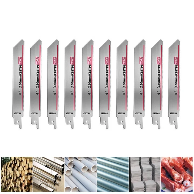 10 piezas Hoja de sierra de sable Para Tubo de metal Madera Tubo de PVC Corte Nuevo