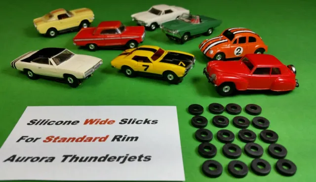 ☆20 WIDE SILICONE TIRES☆ For Aurora AFX Model Motoring T-Jet HO slot car parts