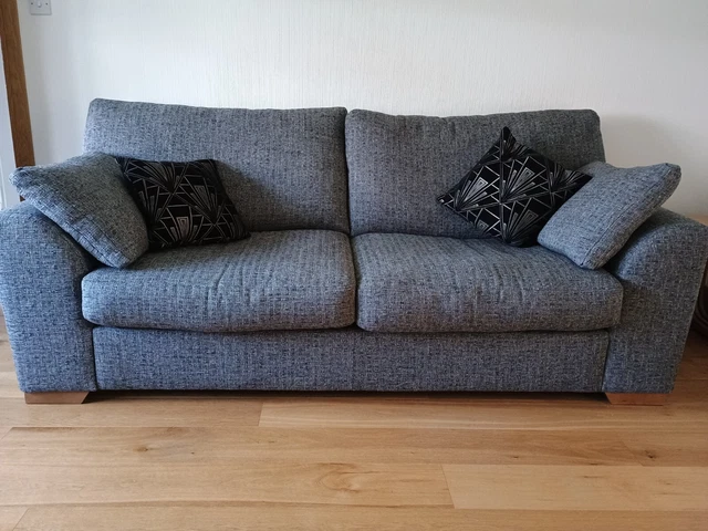 NEXT STAMFORD FABRIC sofas 2 and 3 seater Mid grey chunky boucle