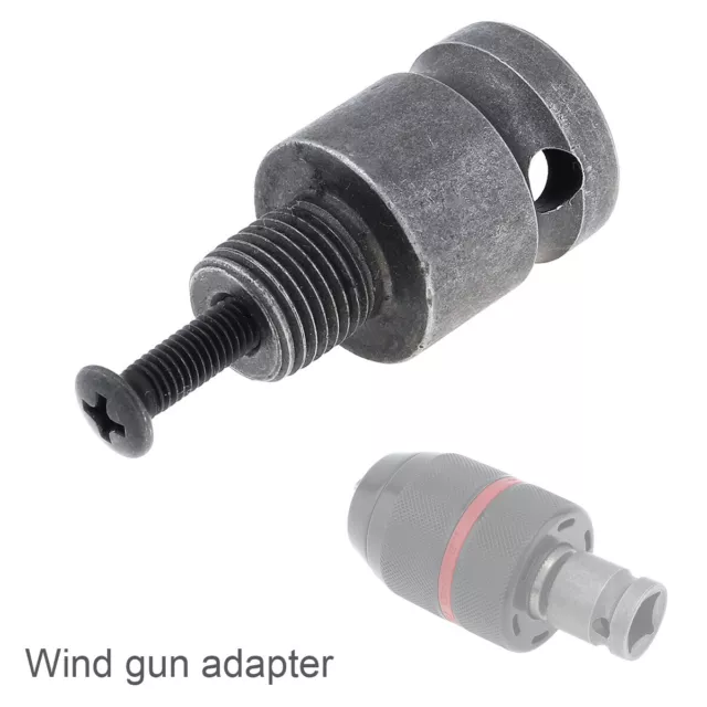 1/4 Hex Shank 3/8 Thread Drill Chuck Adapter w Lock Screw 