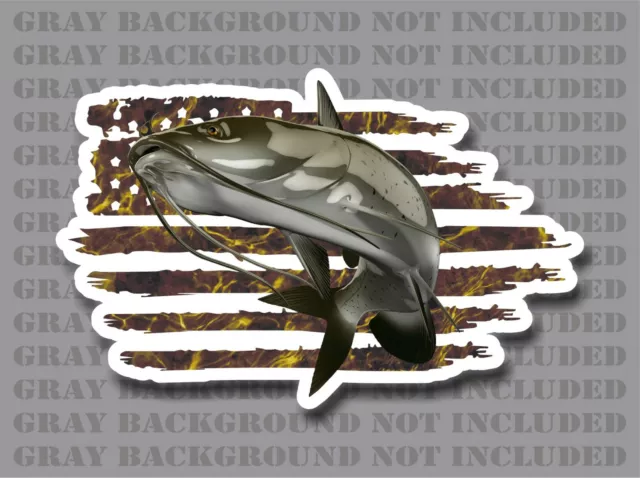 AMERICAN FLAG CATFISH Channel Cat Flat Head fishing sticker decal $5.99 -  PicClick