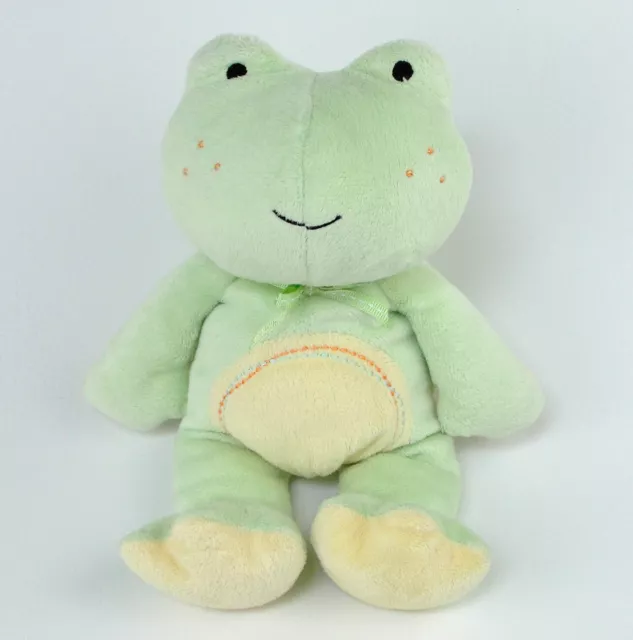 Carters Just One Year Green Frog Plush Yellow Tummy Feet Baby Stuffed Animal Toy