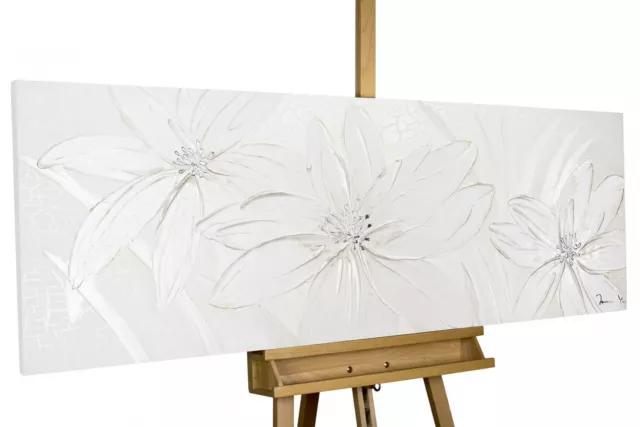 KunstLoft® Acryl Gemälde 'Frozen Flowers' 150x50cm | Bild handgemalt