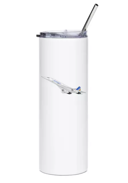 Air France Concorde Stainless Steel Water Tumbler with straw - 20oz.