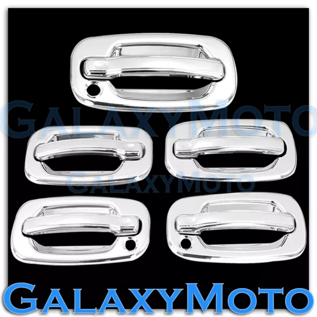 00-06 Chevy Tahoe+Suburban Chrome 4 Door handle PSG Keyhole+Tailgate Barn Cover