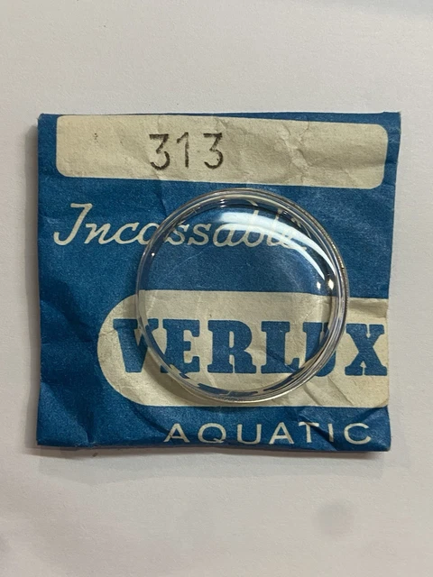 NEUF 1 VERRE VERLUX METALIC ( GLASS ) PLEXI MONTRE DE PLONGEE NOS @ 242 DIAMETRE