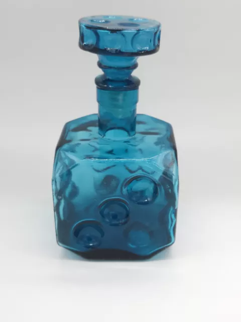 Carafe en verre bleu italien EMPOLI vintage | Basé sur le design 'Noppa' d’Erkki 3