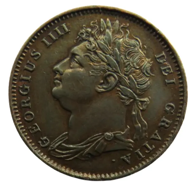 1822 King George IV Farthing Coin - Great Britain