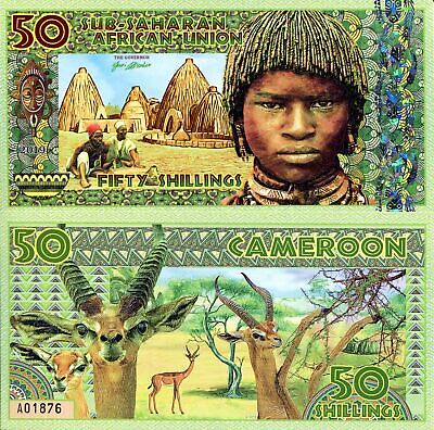 SUB SAHARAN AFRICAN UNION 50 Shilling Banknote World Money FUN/ART Note Cameroon
