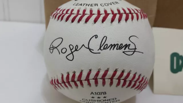 ROGER CLEMENS Oxydol Baseball in Box Advertising Autopen- Signed Wilson MLB Ball 2