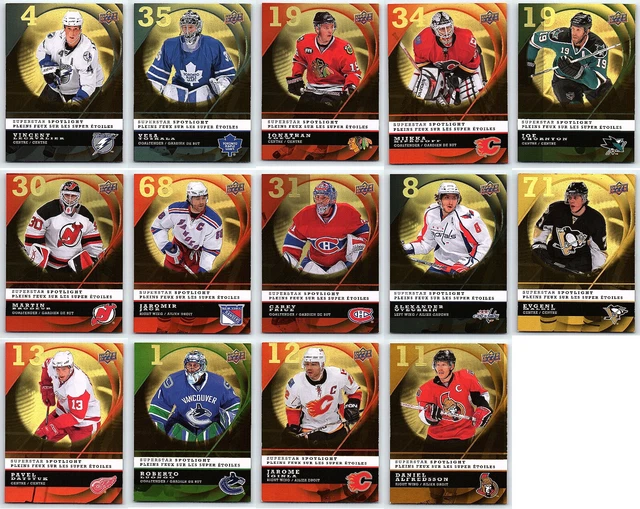 2008-09 MCDONALD'S UD SUPERSTAR SPOTLIGHT COMPLETE 14 Hockey CARD Insert Set