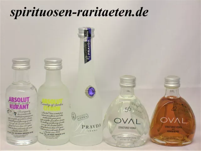 5x Wodka / Vodka Miniaturen Probierpaket Mini