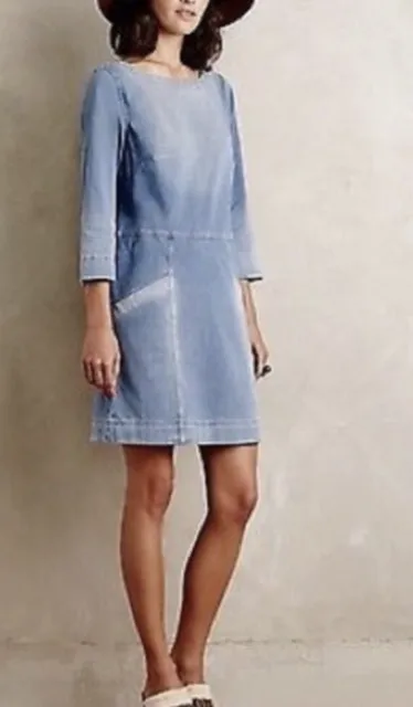 AG Adriano Goldschmied Soft Denim Mini Tunic Dress in Medium Wash size Medium