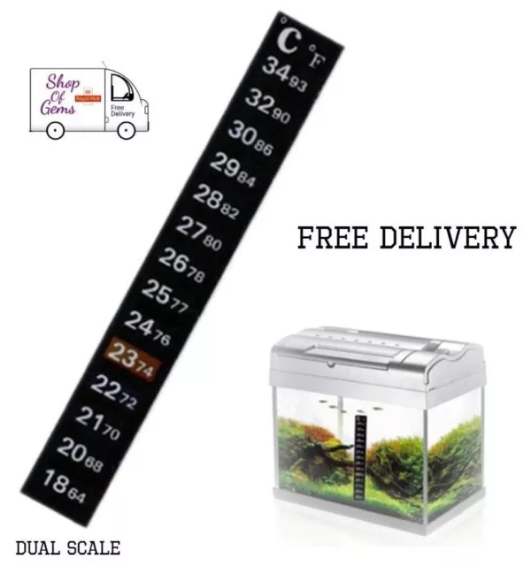 Aquarium Fish Tank Thermometer Lcd Stick-On Digital Adhesive Window Strip Beer