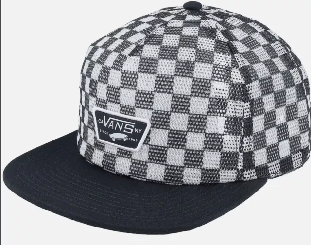 Vans FULL PATCH MESH Mens Hat (NEW) Snapback Cap CHECKERS Checkerboard FREE SHIP