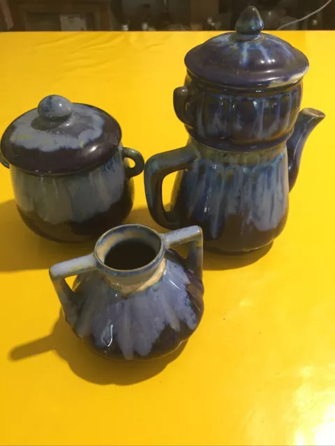 Cafetiere, Petit Vase Gres Emaille Flamme