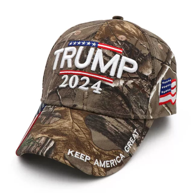 Cappello Donald Trump 2024 MAGA mimetico KAG Make Keep America Great Again NUOVO