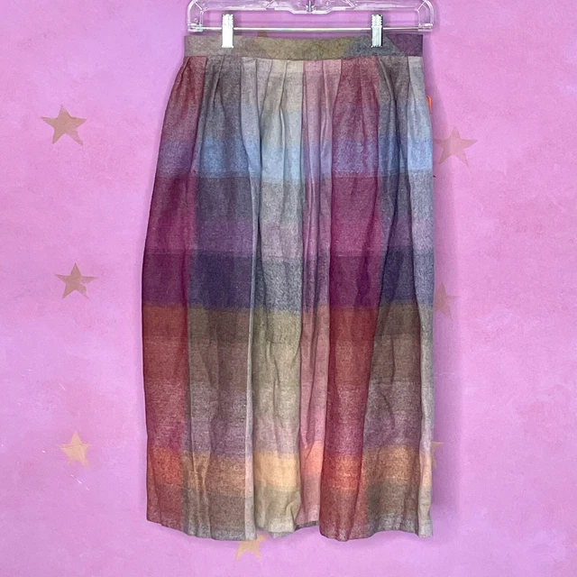 Jupe Vintage En Soie Judy Umfreville - Taille 14 (32 Pouces) - Bleu Foncé évasée - Occasion Très Bon état