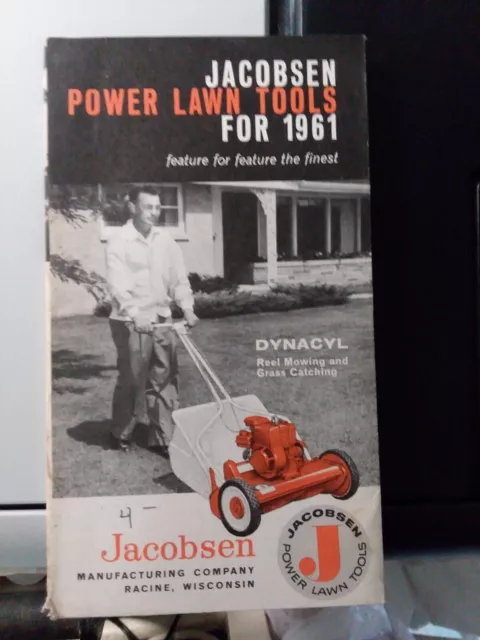 Jacobsen 1961 Foldout Power Outdoor  Equipment ORIGINAL Sales Brochure Manual