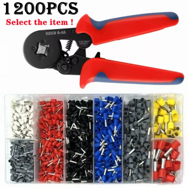 1200X Cable Wire Cord Pin End Bootlace Ferrule Terminal Kit Crimp Connectors Set