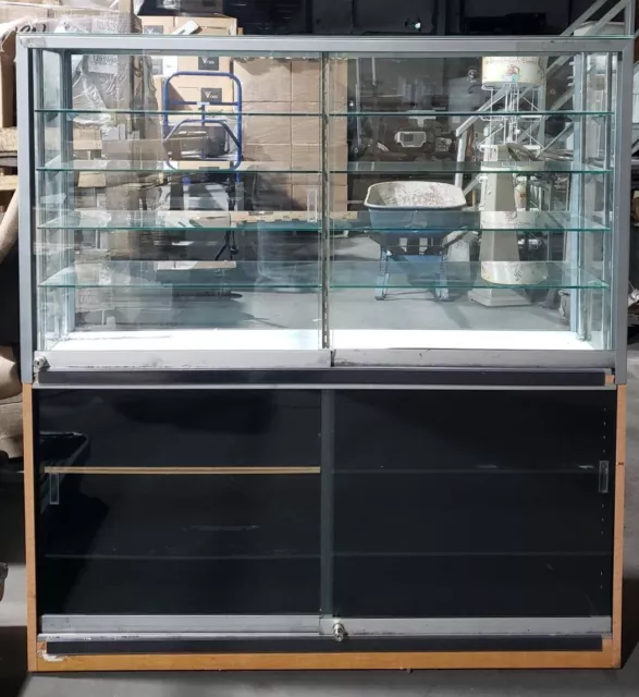 4 Door Lockable Glass Collectible Display Case Shelving Unit