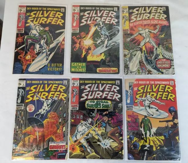 Marvel Comics Silver Surfer Comics Lot ~ Silver Age Lot of 6 Comics