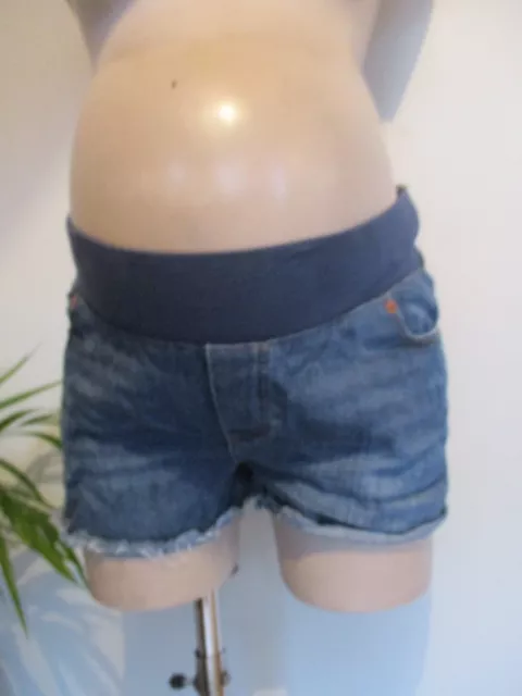 Asos Maternity Blue Under Bump Denim Jeans Shorts Size 12