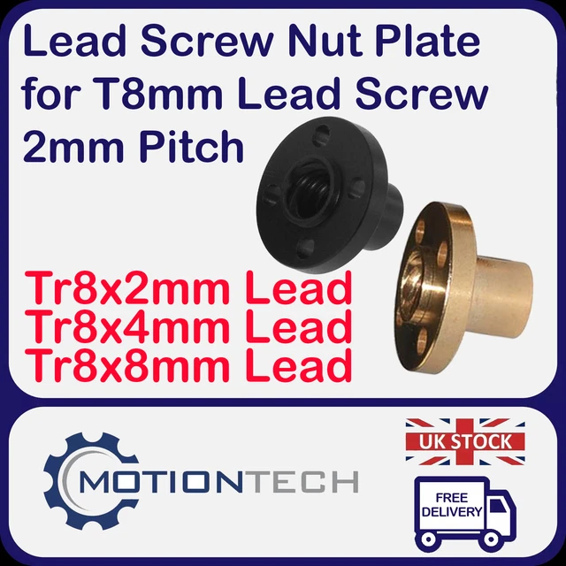 Circular Flanged Lead Screw Nut Brass/POM/Delrin for TR8x2 TR8x4 TR8x8 CNC 3D