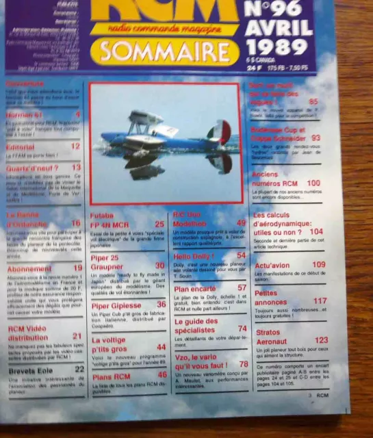 Aéromodelisme R C M RADIO COMMANDE MAGAZINE n°96 Plan encarté Dolly Aile volante 2