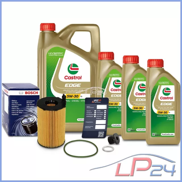 Bosch Filtre À Huile+8L Castrol Edge Fst 5W-30 Ll Pour Audi Porsche Vw 32306309