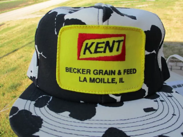 Vintage Kent Feeds Patch Snap Back Hat K-Products Holstein Cow Barn Vintage Kent Feeds Patch Snap Back Hat K-Products Holstein Cow Barn