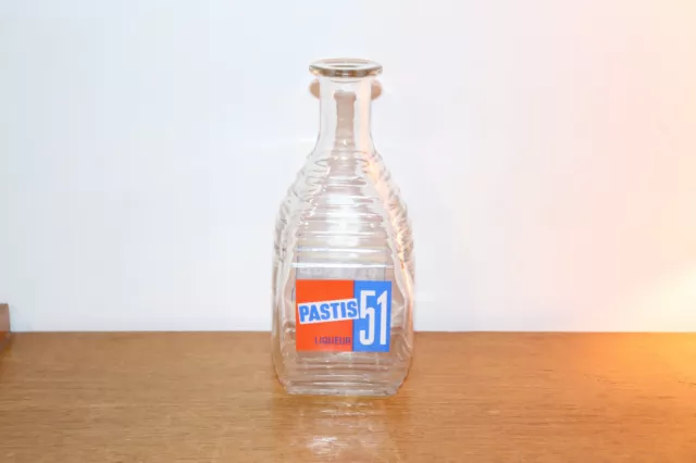 Ancienne carafe en verre Pernod 45 Liqueur / Pastis 51 années 1960 2