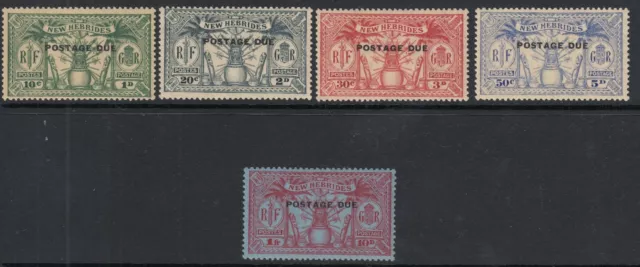 New Hebrides 1925 Postage Due set SGD1/5 MNH/MLH cat £150