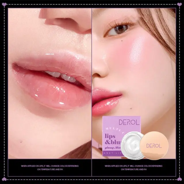 Color Changing Blush, Glossy Clear Blush Color Changing Waterproof G9O5