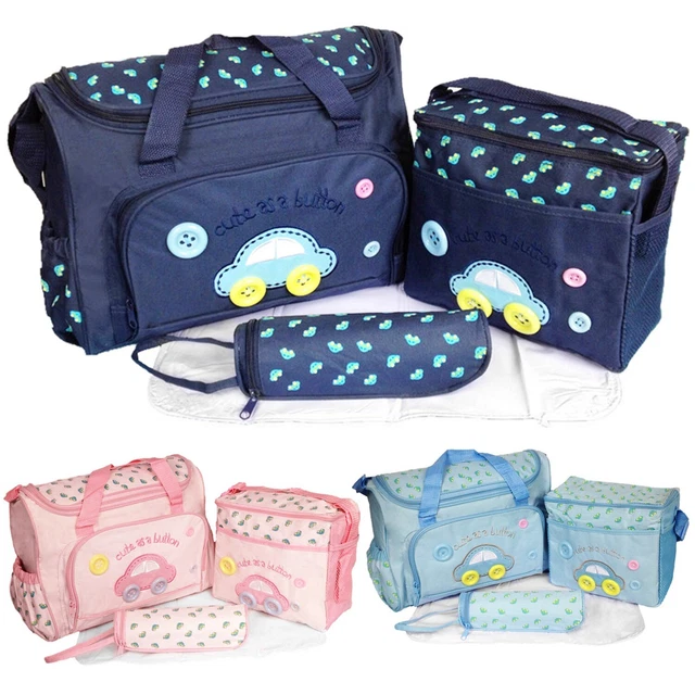 4Pcs Diaper Bag Baby Napping Changing Tote Shoulder Mummy Bag w/ Changing Pad
