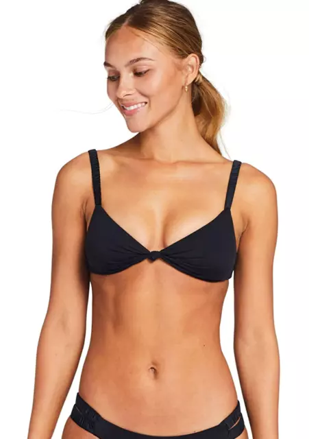 Vitamin A L77752 Womens Black Zuri Bralette Swim Top Size 10/L