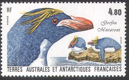 FSAT/TAAF 1987 Macaroni Penguins/Birds/Nature/Wildlife/Conservation 1v (n22929)