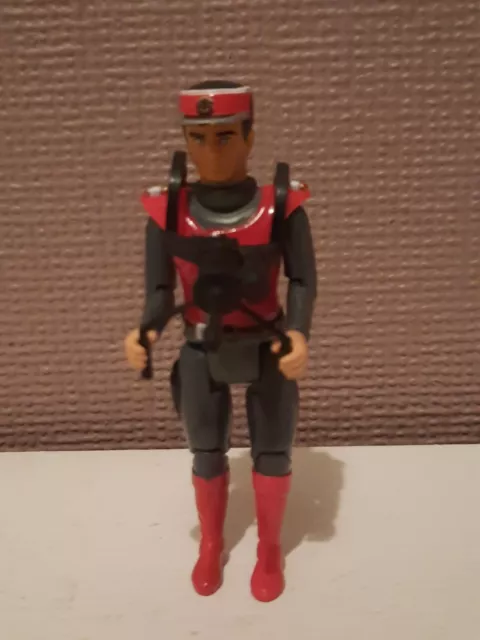 Vintage 1993 Captain Scarlet + Shoulder Electron Gun Vivid 3.75" Action Figure.