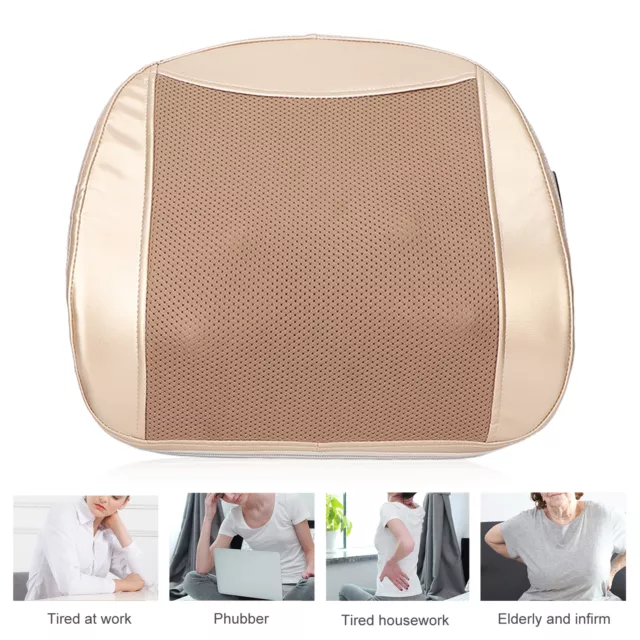 Electric Shiatsu Lumbar Neck Back Massage Pillow Cushion Massager Heat Car Balls