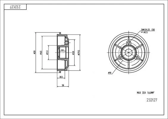 Set 2x Bremstrommel Hart 232127 für Citroen Saxo Schrägheck 96-03