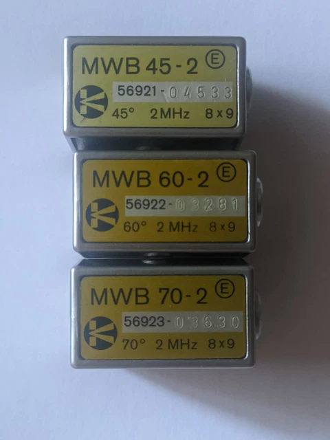 Transductores de haz de ángulo  de 2MHz/8x9mm, 45, 60,70 grados KrautKramer