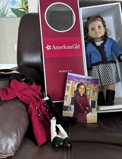 Vintage Retired American Girl Doll Rebecca With Box Extra Outfit And Book