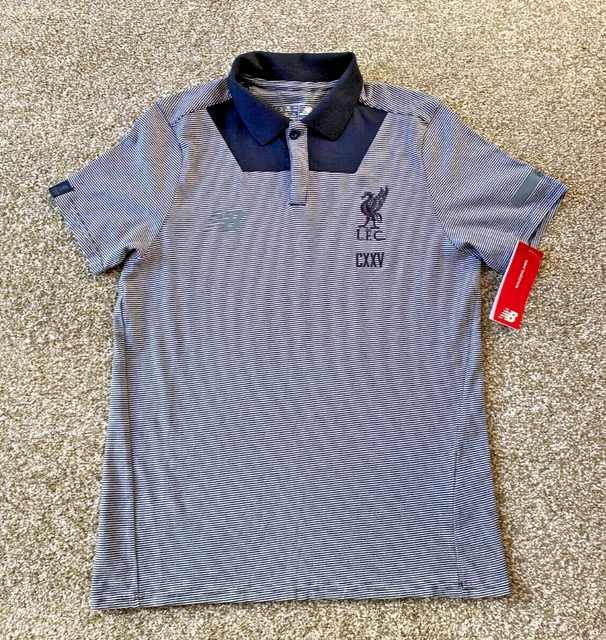 Liverpool FC CXXV Polo Shirt - New Balance - BNWT - Grey - Age 10-11 years (956)