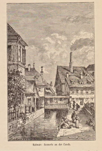 Kolmar Colmar anno 1901 An der Lauch - Hist. Grafik von 1901